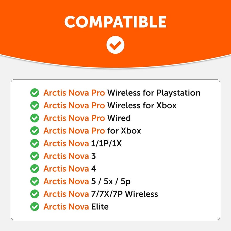 WC HeadbandZ Arctis Nova - Upgraded Silicone Headband for Arctis Nova Headsets by Wicked Cushions - Enhanced Flexibility, Comfort, and Style with Matching Earpad Designs | Orange Prism - Image 2